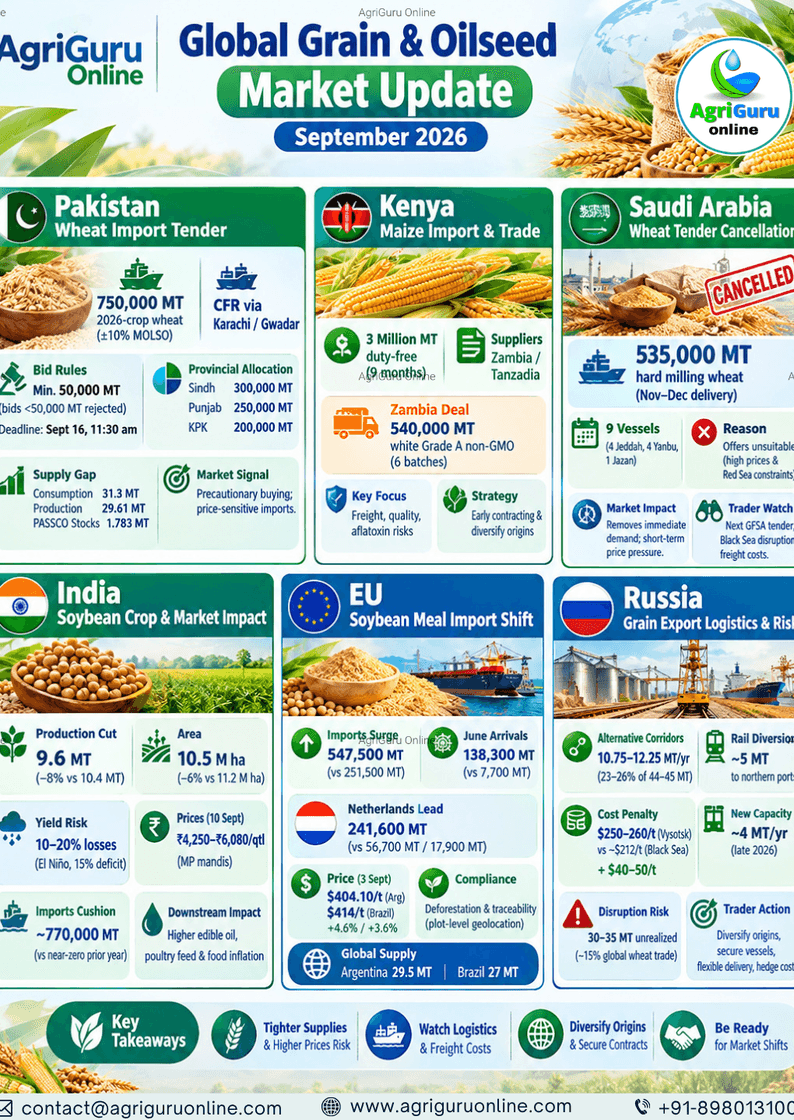 Global Grain & Oilseed Update September 2026 | AgriGuru Online