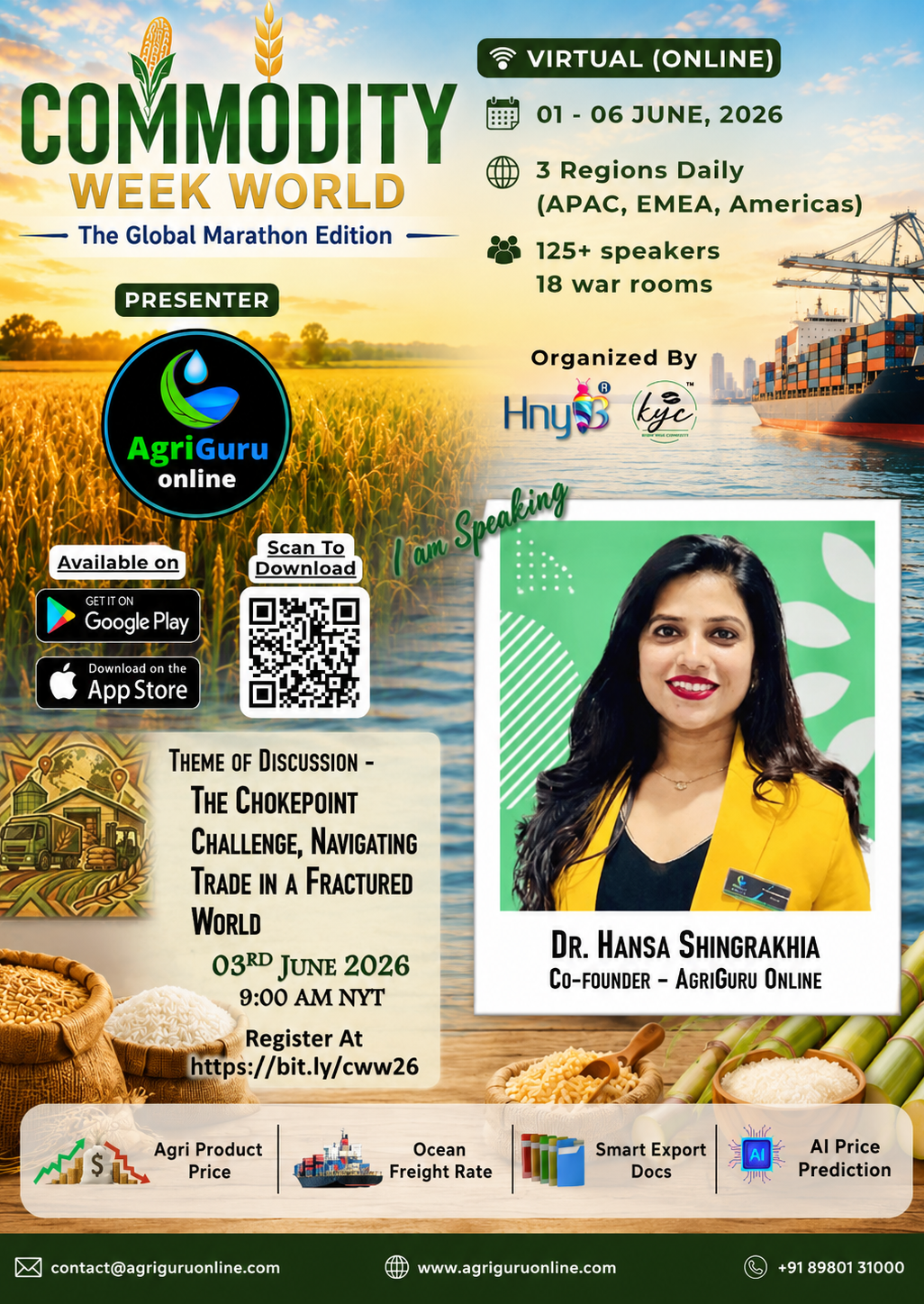 Dr. Hansa Shingrakhia at Commodity Week World 2026
