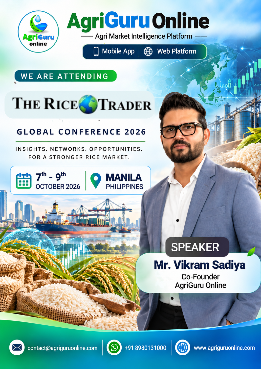 Meet Our Co-Founder & Speaker, Mr. Vikram Sadiya, at TRT World Rice Conference 2026