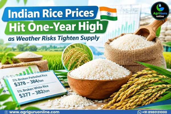 Indian Rice Prices Hit One-Year High as Weather Risks Tighten Supply