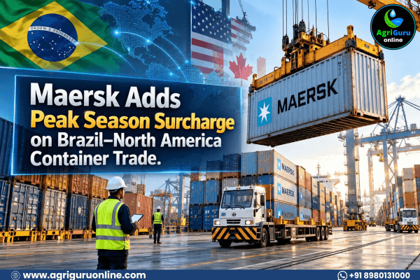 Maersk Adds Peak Season Surcharge on Brazil–North America Container Trade.