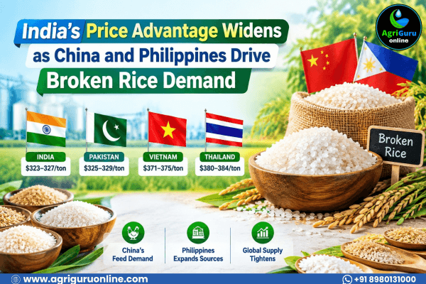 India’s Price Advantage Widens as China and Philippines Drive Broken Rice Demand