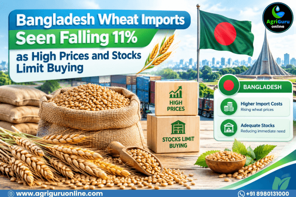 Bangladesh Wheat Imports Seen Falling 11% as High Prices and Stocks Limit Buying