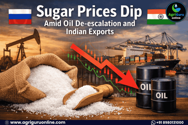 Sugar Prices Dip Amid Oil De-escalation and Indian Exports