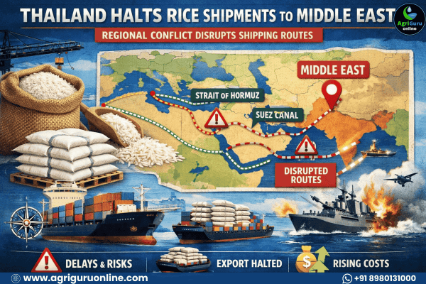 Thailand Halts Rice Shipments to Middle East as Regional Conflict Disrupts Shipping Routes