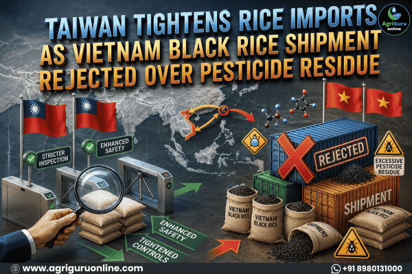 Taiwan Tightens Rice Imports as Vietnam Black Rice Shipment Rejected Over Pesticide Residue