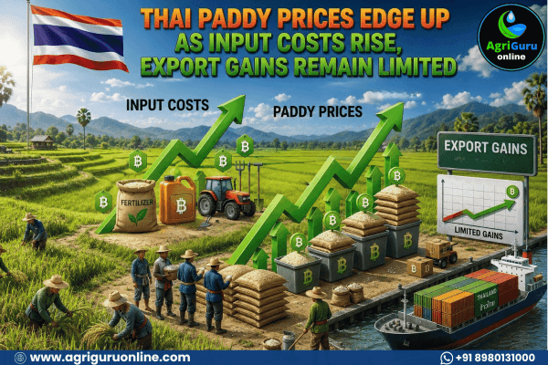 Thai Paddy Prices Edge Up as Input Costs Rise, Export Gains Remain Limited