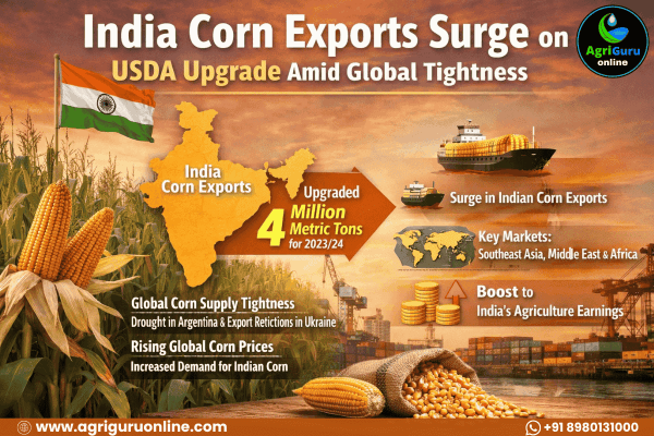 India Corn Exports Surge on USDA Upgrade Amid Global Tightness