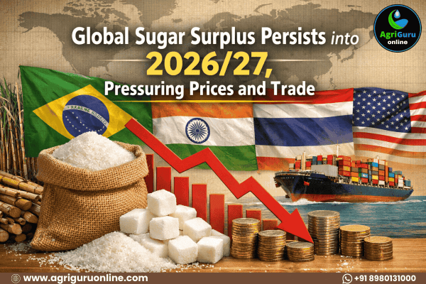 Global Sugar Surplus Persists into 2026/27, Pressuring Prices and Trade