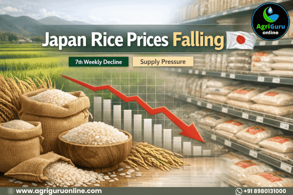 Japan Rice Prices Extend Weekly Decline as Supply Pressure Builds
