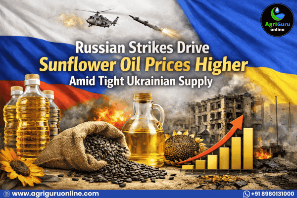 Russian Strikes Drive Sunflower Oil Prices Higher Amid Tight Ukrainian Supply