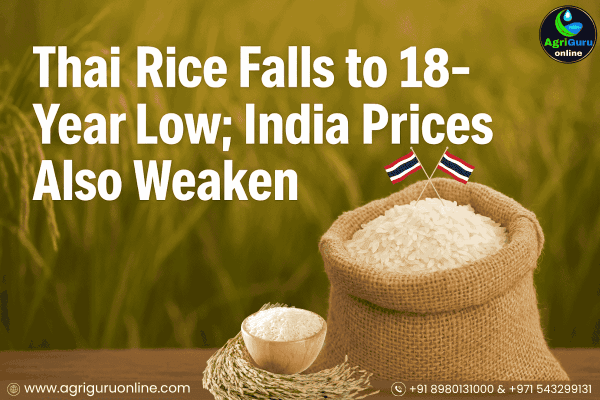 Thai Rice Falls to 18-Year Low; India Prices Also Weaken