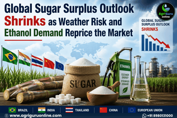 Global Sugar Surplus Outlook Shrinks as Weather Risk and Ethanol Demand Reprice the Market
