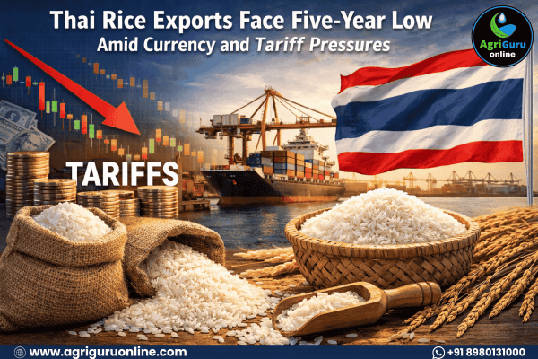 Thai Rice Exports Face Five-Year Low Amid Currency and Tariff Pressures