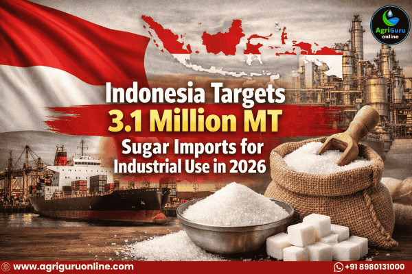 Indonesia Targets 3.1 Million MT Sugar Imports for Industrial Use in 2026