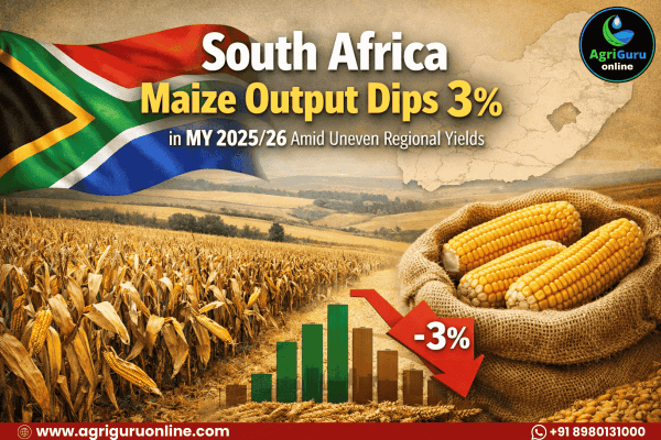 South Africa Maize Output Dips 3% in MY 2025/26 Amid Uneven Regional Yields