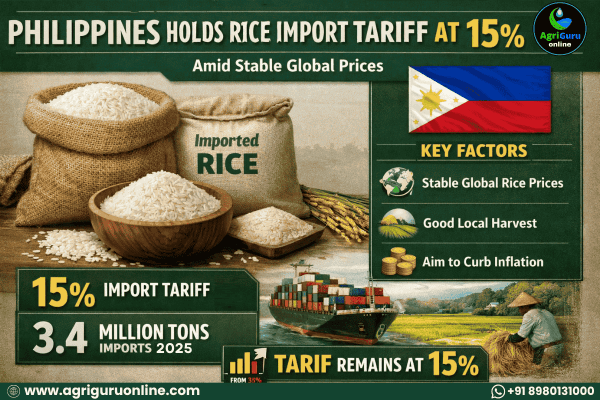 Philippines Holds Rice Import Tariff at 15% Amid Stable Global Prices