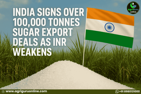 India Signs Over 100,000 Tonnes Sugar Export Deals as INR Weakens