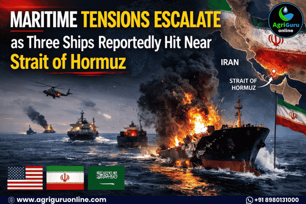 Maritime Tensions Escalate as Three Ships Reportedly Hit Near Strait of Hormuz.