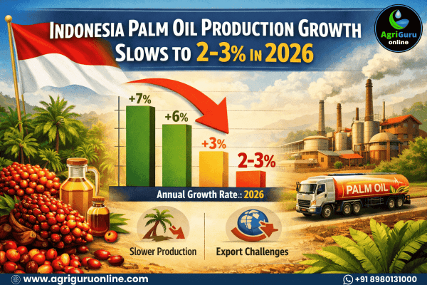 Indonesia Palm Oil Production Growth Slows to 2-3% in 2026