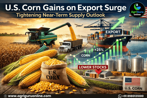 U.S. Corn Gains on Export Surge, Tightening Near Term Supply Outlook