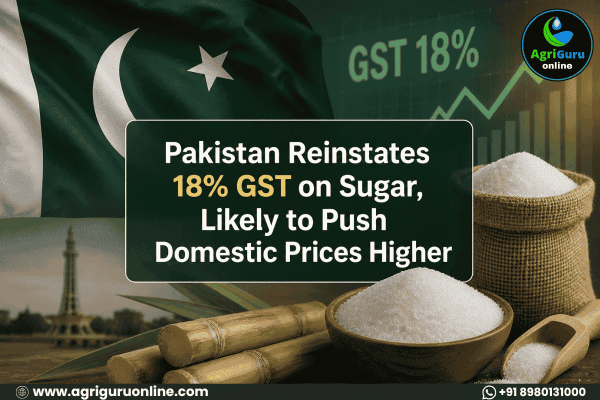 Pakistan Reinstates 18% GST on Sugar, Likely to Push Domestic Prices Higher