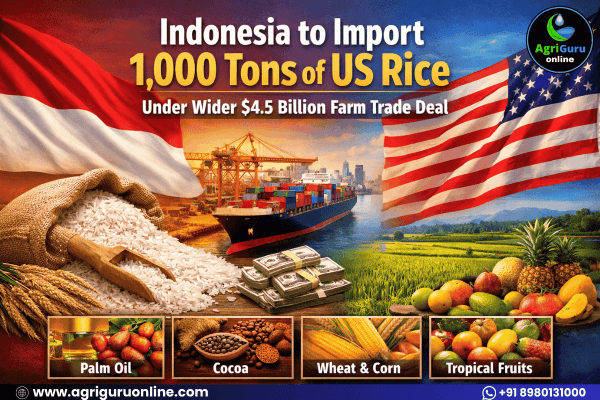 Indonesia to Import 1,000 Tons of US Rice Under Wider $4.5 Billion Farm Trade Deal