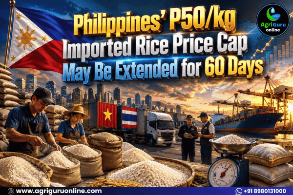 Philippines' P50/kg Imported Rice Price Cap May Be Extended for 60 Days