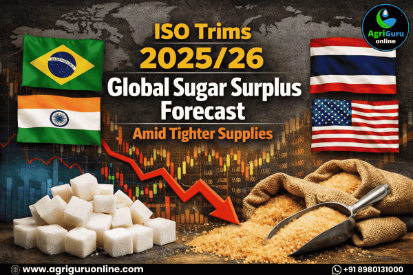ISO Trims 2025/26 Global Sugar Surplus Forecast Amid Tighter Supplies