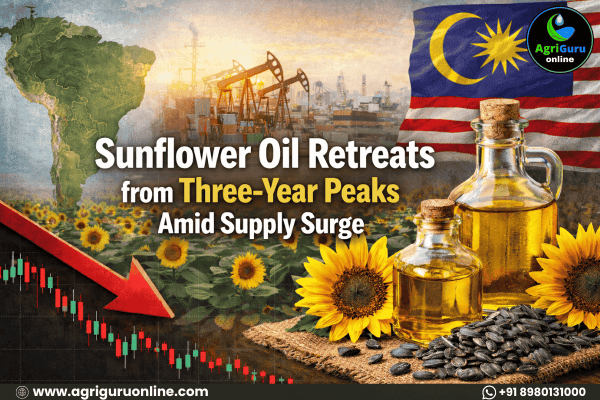 Sunflower Oil Retreats from Three-Year Peaks Amid Supply Surge